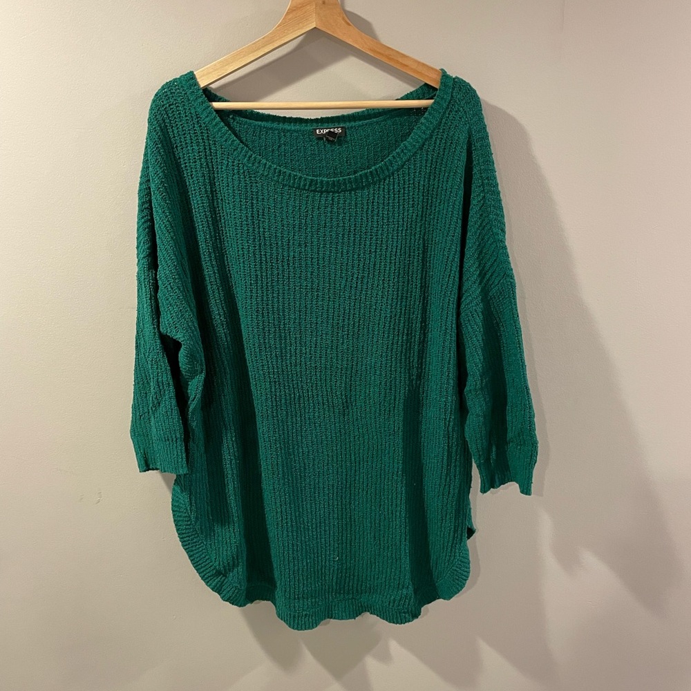 Express, teal/green scoop next XL sweater